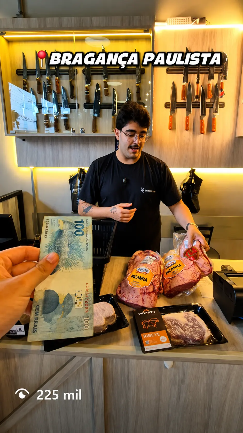 Print em alta definição do reel: Empório de carnes em Bragança Paulista